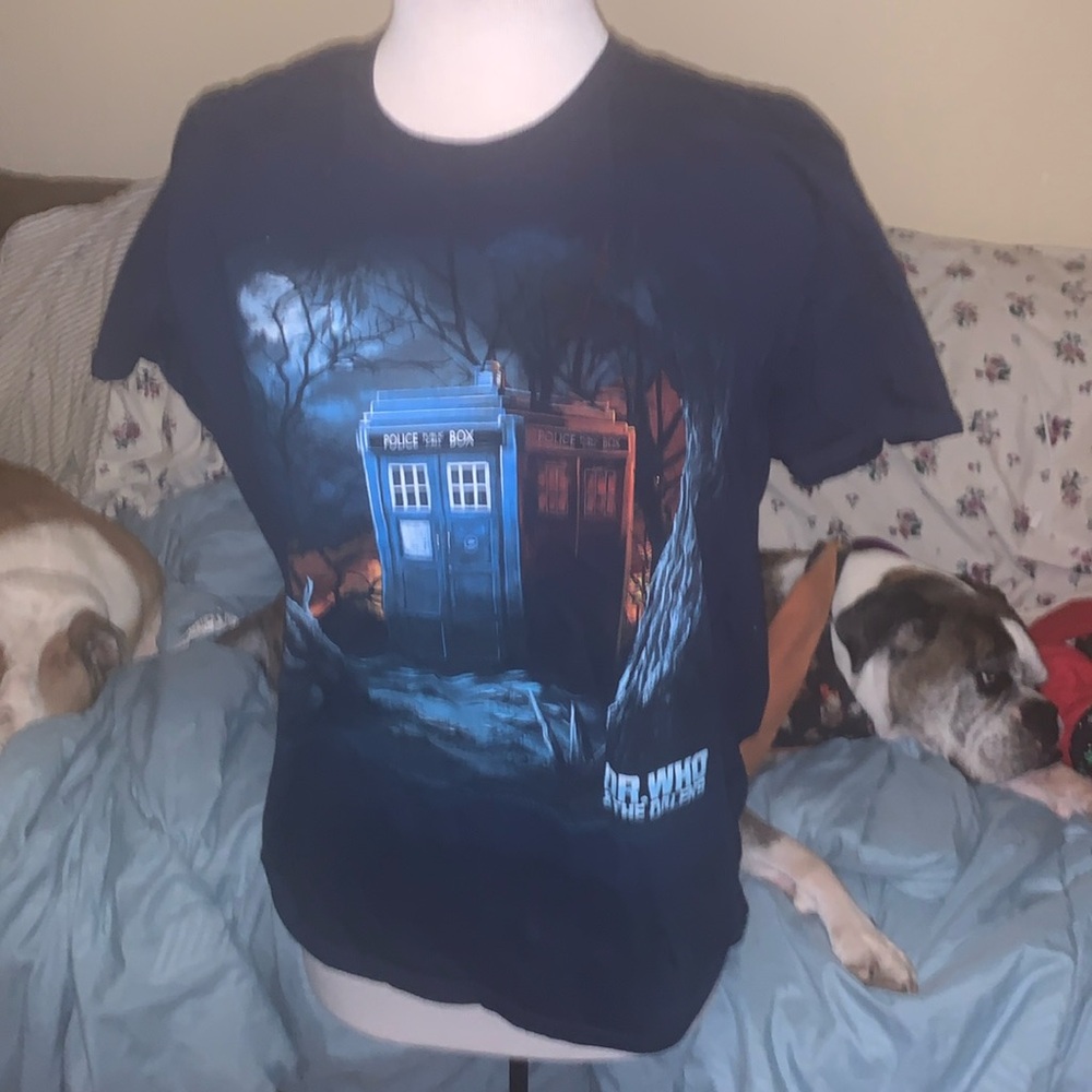 DR. WHO & THE DALEKS L T shirt British science fiction tee 1965 throwback BBC